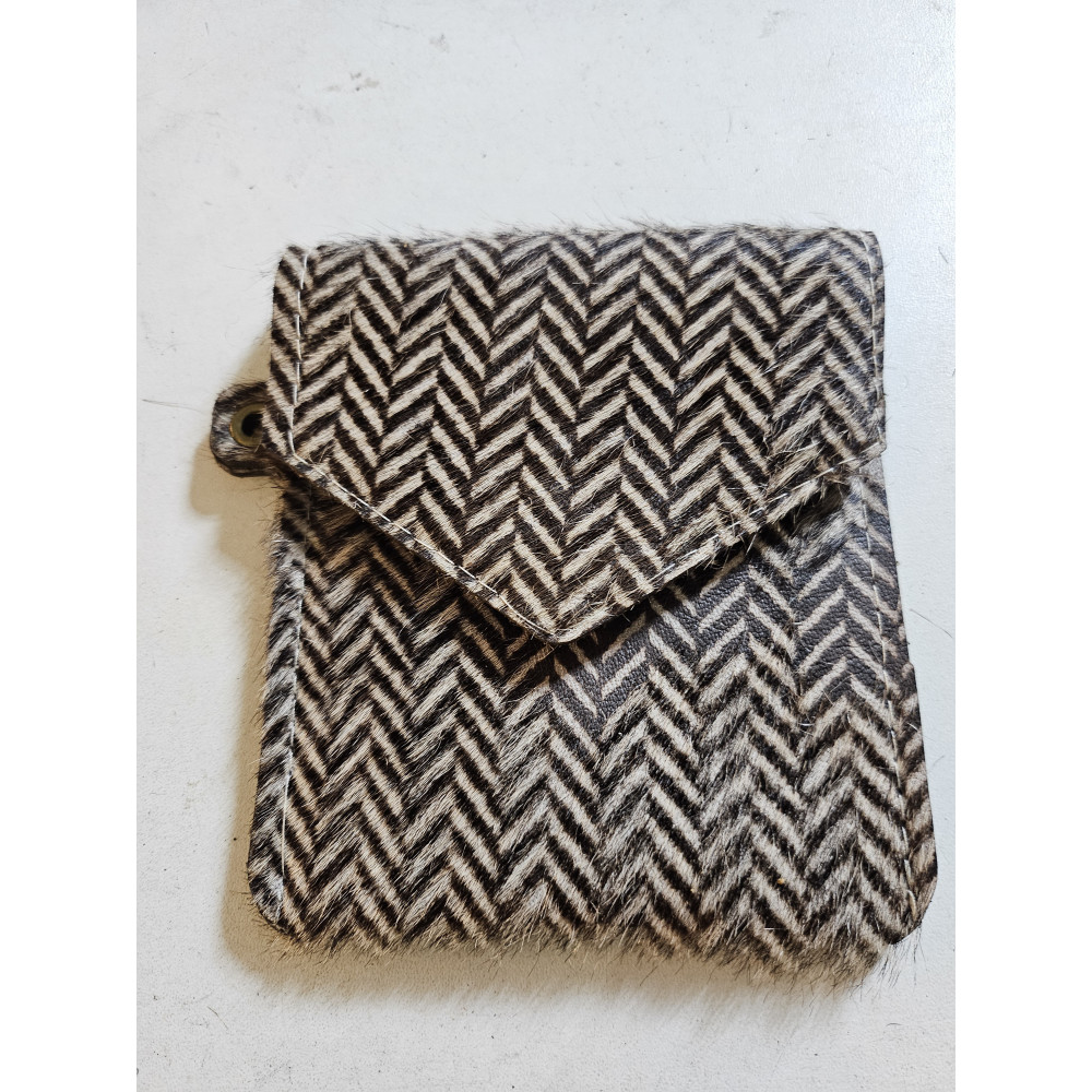 Pochette pour Samsung Zflip en cuir véritable (fourure chevrons).