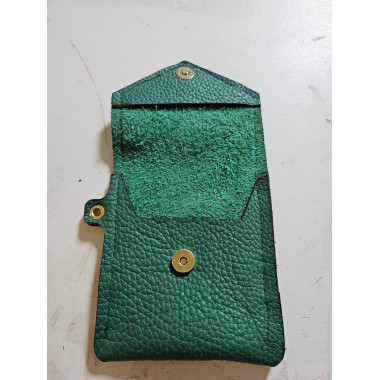 Pochette pour Samsung Zflip en cuir véritable vert