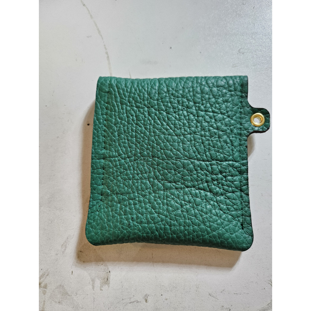 Pochette pour Samsung Zflip en cuir véritable vert