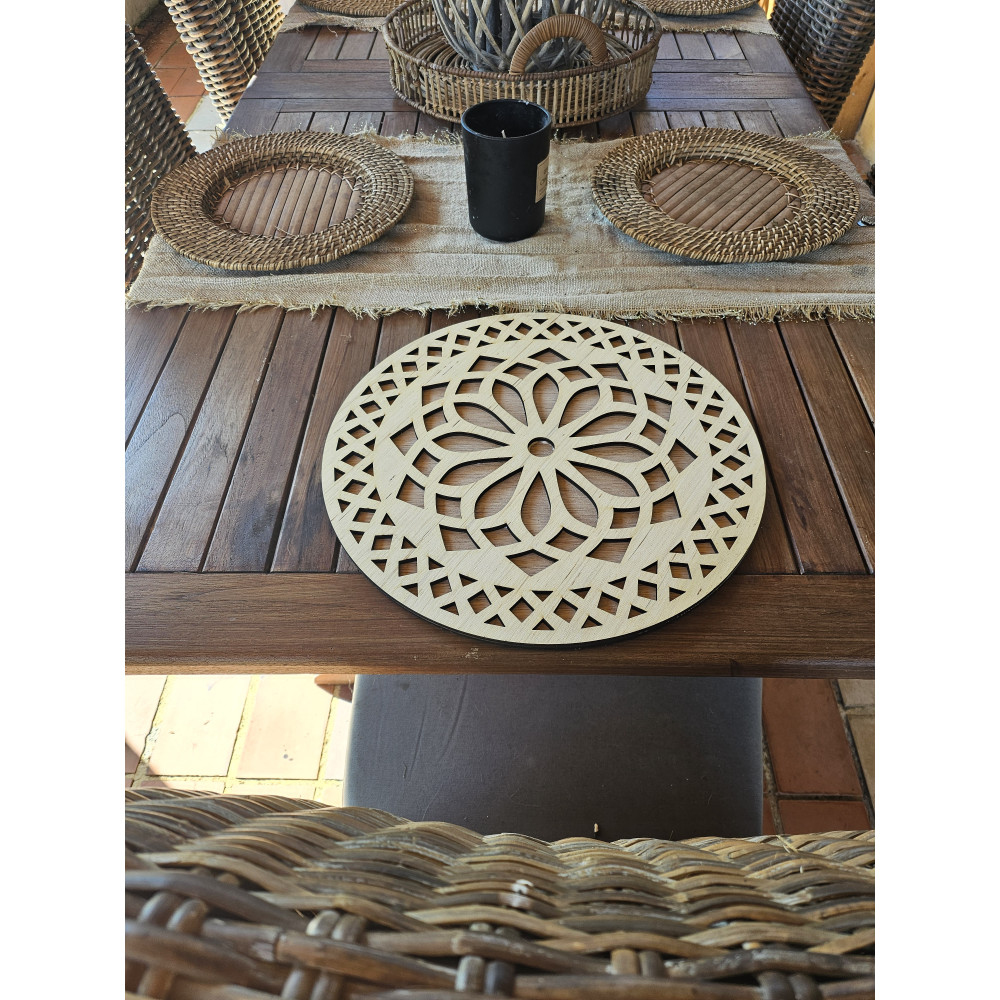 Grand set de table en bois