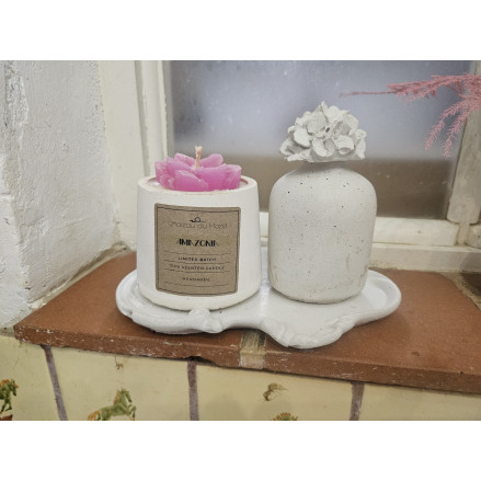 Bougie parfumée fleur et pot diffuseur de parfum d’ambiance