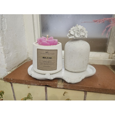 Bougie parfumée fleur et pot diffuseur de parfum d’ambiance