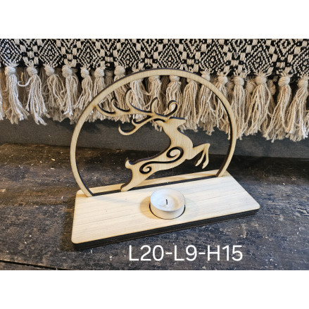 Photophore noel en bois clair