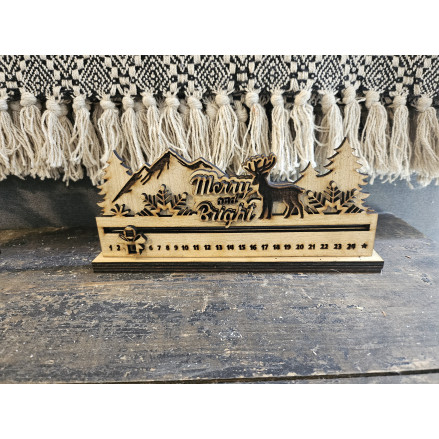 Décompte avant Noël en bois clair