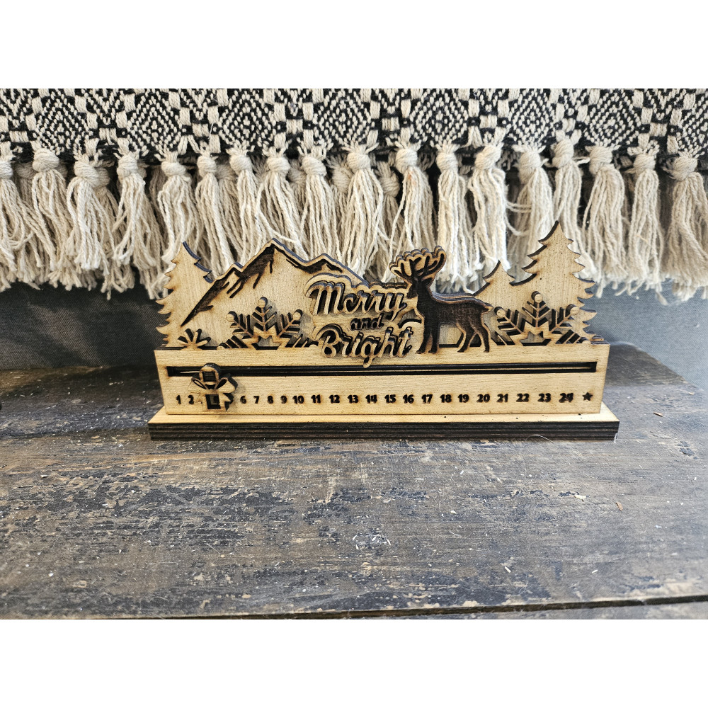 Décompte avant Noël en bois clair