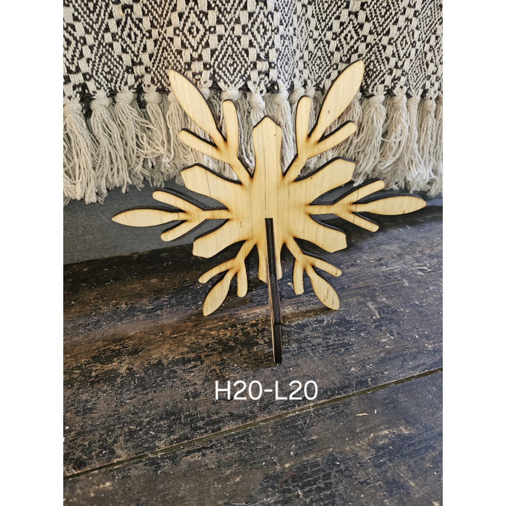 Flocon de neige 3D bois clair