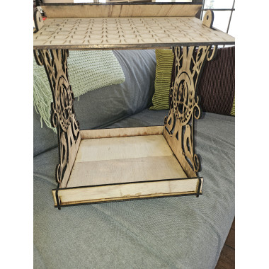 Mangeoire à oiseaux, bois naturel, baroque (grand modèle)