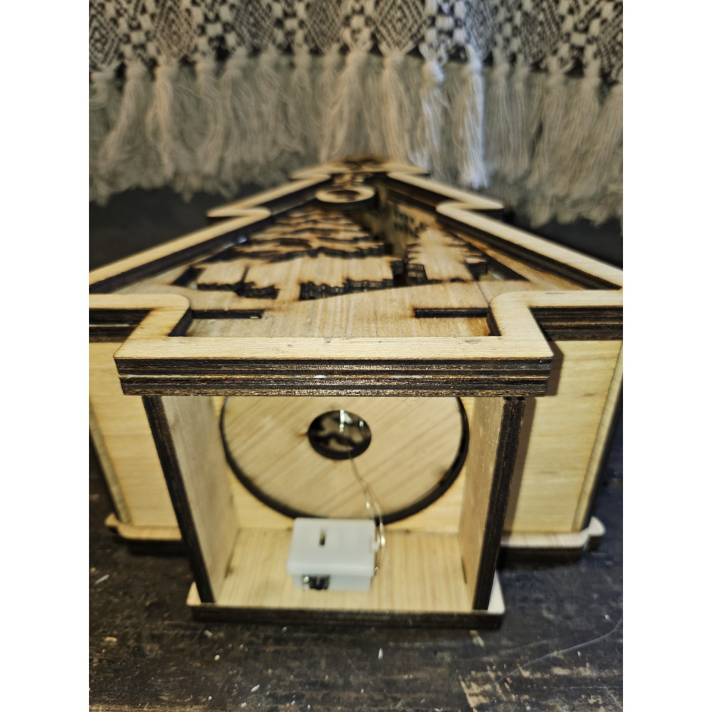 Sapin 3D en bois illuminé