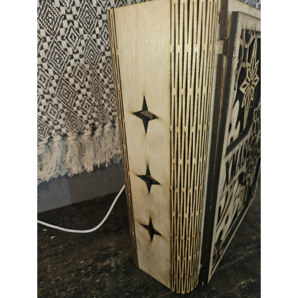 Livre en bois en bois illuminé Led usb