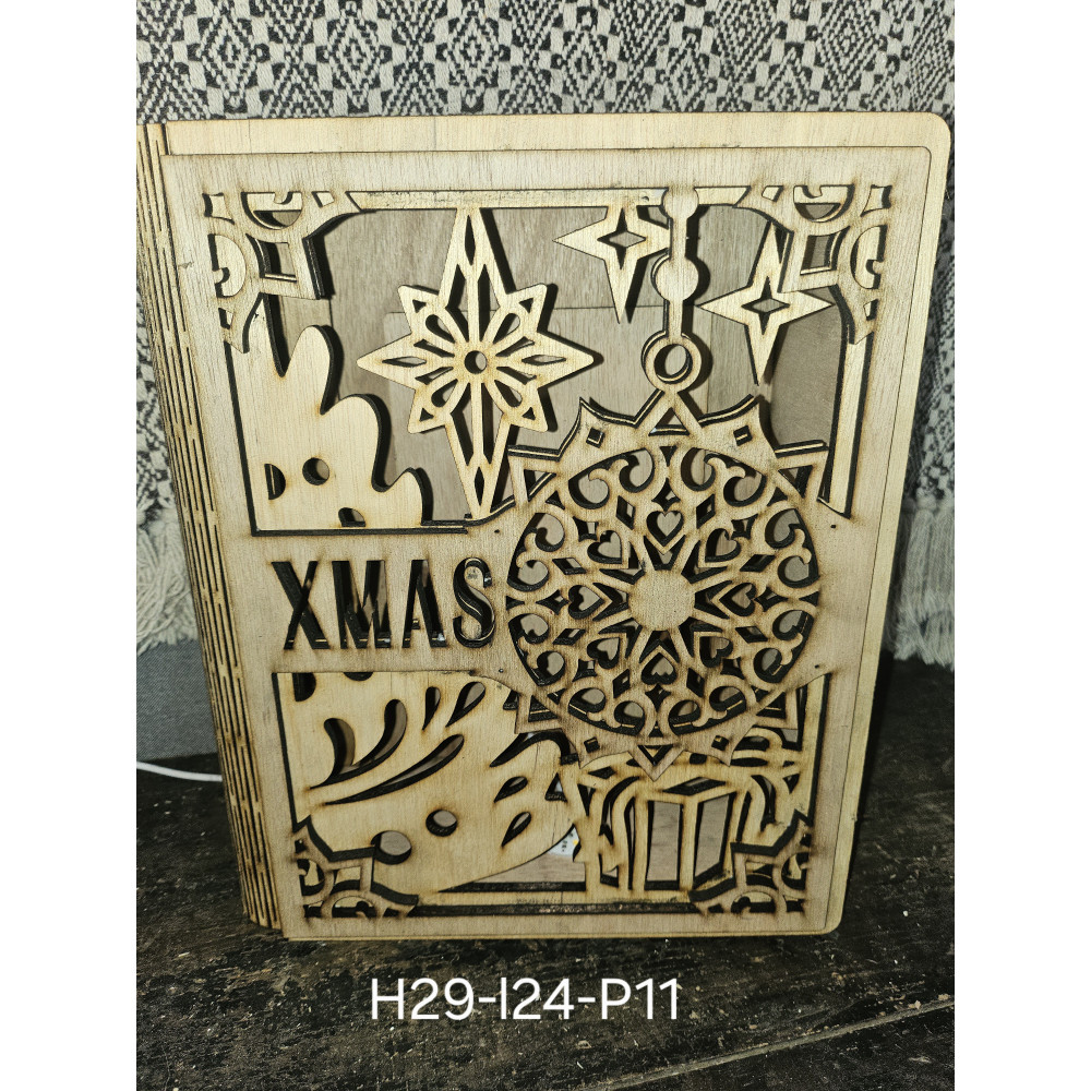 Livre en bois en bois illuminé Led usb