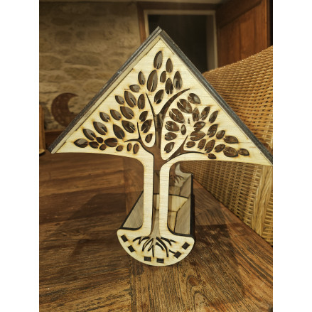 Mangeoire à oiseaux en bois clair